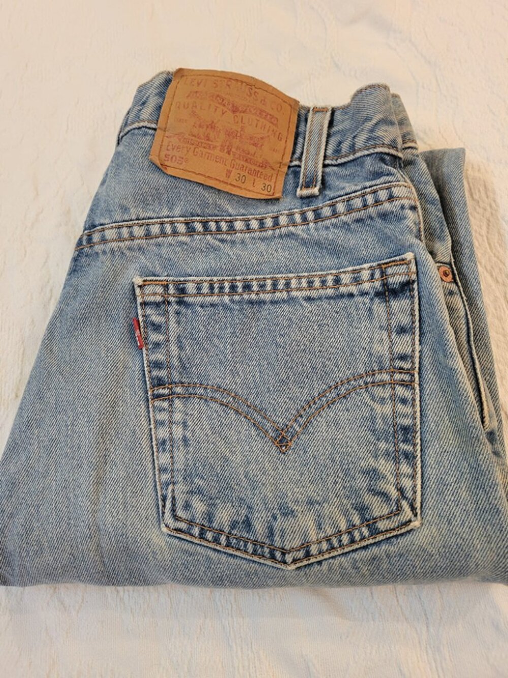 Vintage 1970's Levi 505 Straight Leg Red Tag Jeans - 30x30